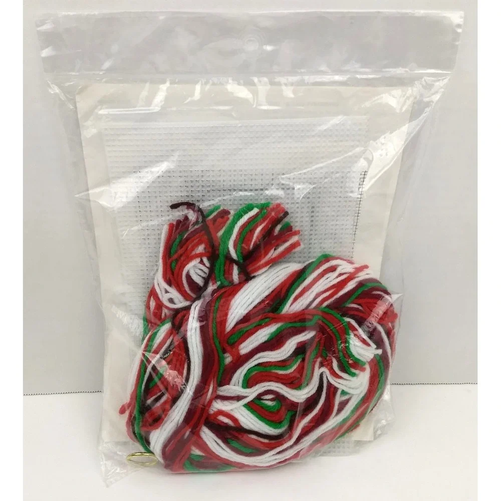 Needlecraft Ala Mode Plastic Canvas Kit Santa Card Holder & Joy Wall Hanging NEW